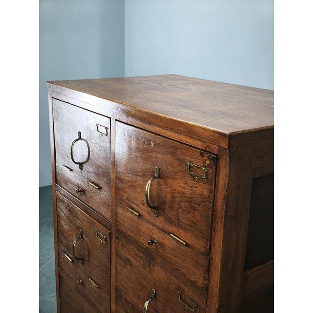Wood Czech Oak Filing Cabinet from Baťa Factory, Zlín, 1930s For Sale - Image 7 of 18