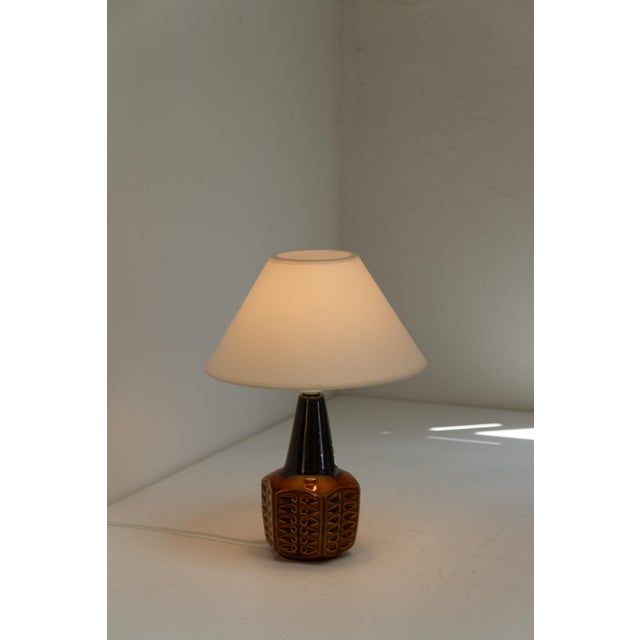 Danish Modern Brown Ceramic Table Lamp by Søholm, 1960s For Sale - Image 13 of 16