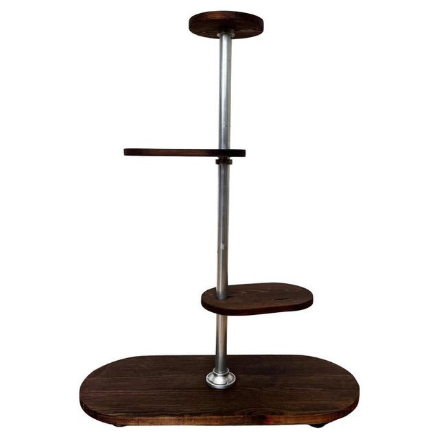 Wood Bauhaus Flower Stand in Tubular Chrome, 1940s For Sale - Image 7 of 7