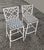 Vintage Chinese Chippendale Mid Century White Faux Bamboo Iron Bar Stools - a Pair For Sale In Los Angeles - Image 6 of 10