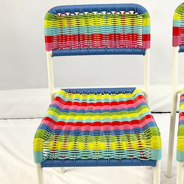 1990s Vintage Boho Chic Child Size Patio Chairs - A Pair For Sale - Image 4 of 9