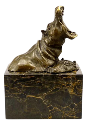 Bronze Little Hippo Statue