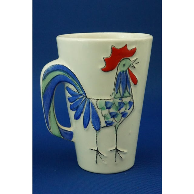 1940s Ceramic Cups with Bas-Relief Roosters from Sicas, Sesto Fiorentino, Italy, 1940s, Set of 2 For Sale - Image 5 of 17