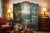 An extraordinary hand-painted three-panel screen room divider, dating to circa 1900. This stunning piece is a true work of...