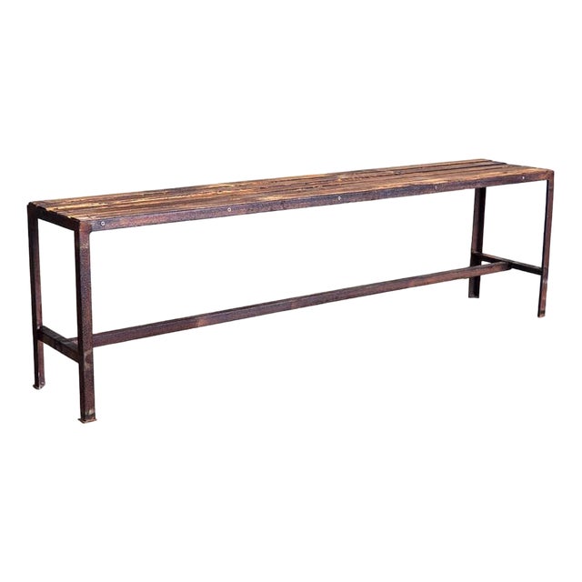 Long Metal Bench, 1920s For Sale
