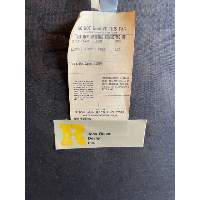 Wood 1960s Vintage Jens Risom Design Walnut Framed + Tufted Lounge Chair For Sale - Image 7 of 9