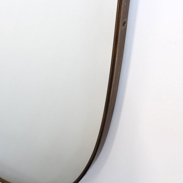 Vintage Italian Wall Mirror with Brass Frame by Gio Ponti, 1960s For Sale - Image 10 of 13