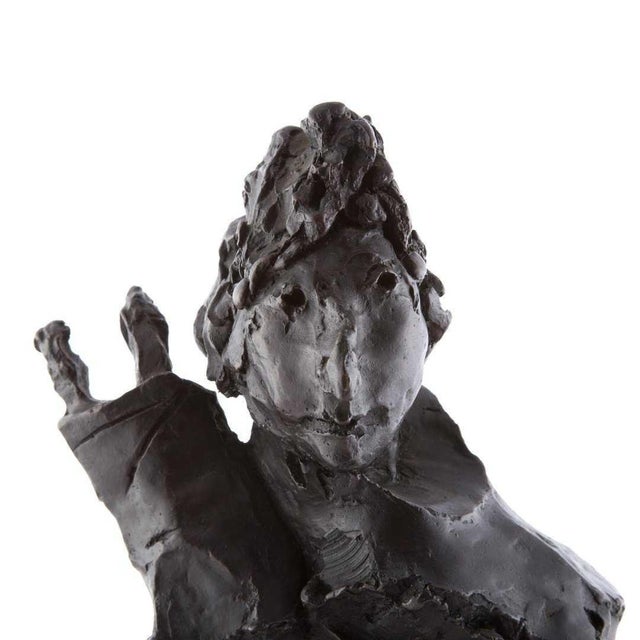 David Aronson, Bronze Sculpture Rabbi w Torah Judaica Figure American Boston Figural Modernist For Sale - Image 4 of 5