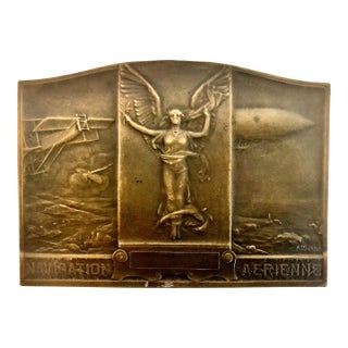 Dawn of Aviation “Navigation Aerienne” Commemorative Triptych Medal, by Pierre-Alexandre Morlon For Sale