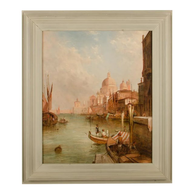 Late 19th Century "S. Maria Della Salute, Venice" Oil Painting by Alfred Pollentine, Framed For Sale