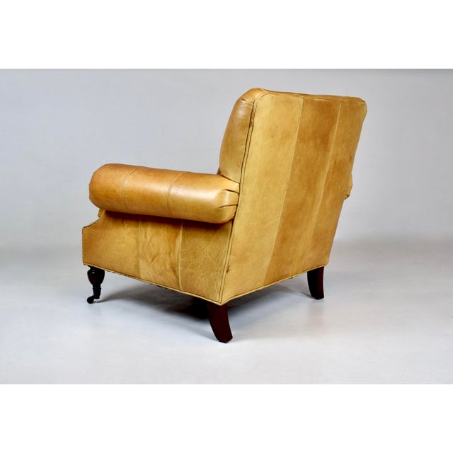 Pottery Barn Brooklyn Leather Armchair on Casters For Sale - Image 9 of 12