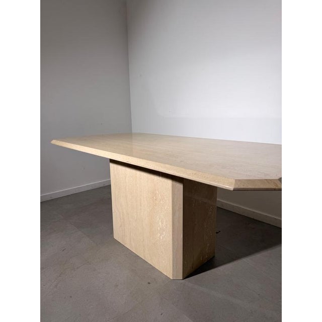 Vintage Travertine Dining Table For Sale - Image 5 of 6