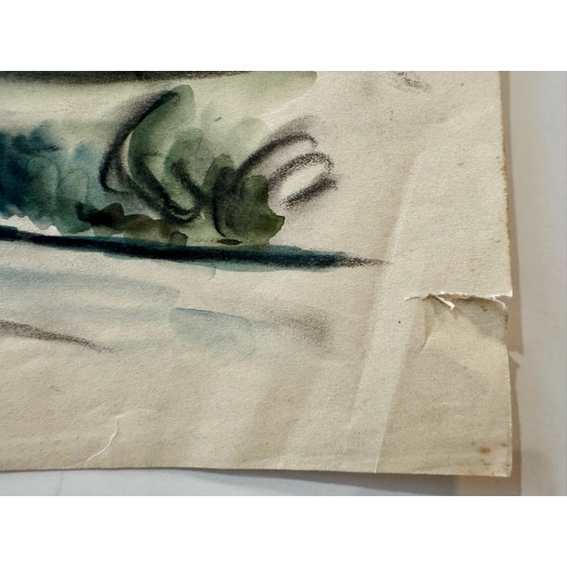 Henry Emil Salloch Original Watercolor on Paper Mountaun Valley Village, 1936. For Sale - Image 4 of 7