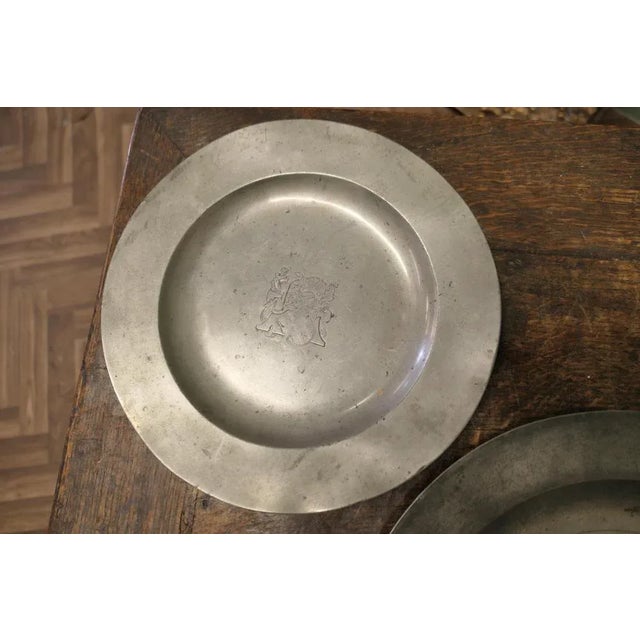 Antique English Pewter Chargers, Set of 4 For Sale - Image 5 of 8