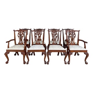 Set of 8 Hickory Chair Chippendale Dining Chairs For Sale