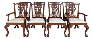 Set of 8 Hickory Chair Chippendale Dining Chairs