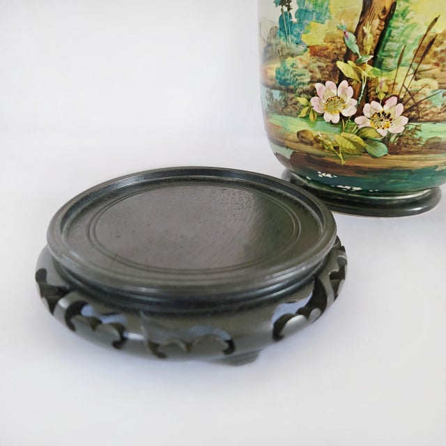 Vintage Japanese Nippon Morimura Style Gold Gilt Landscape Vase For Sale - Image 12 of 13