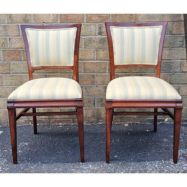 Mid 20th Century Federal Style Solid Mahogany Upholstered Dining Chairs, Refinished- Set of 4 For Sale - Image 12 of 12