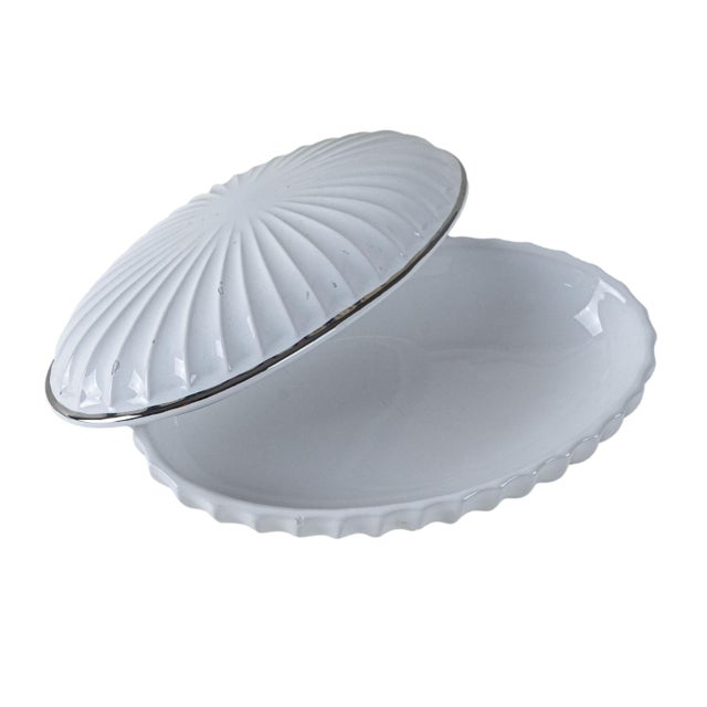 White Vintage Italian Porcelain Seashell Box, 1970s For Sale - Image 8 of 8