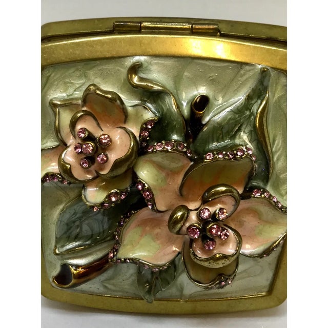 Metal Vintage Compact Mirror Italian Maker Argento For Sale - Image 7 of 12