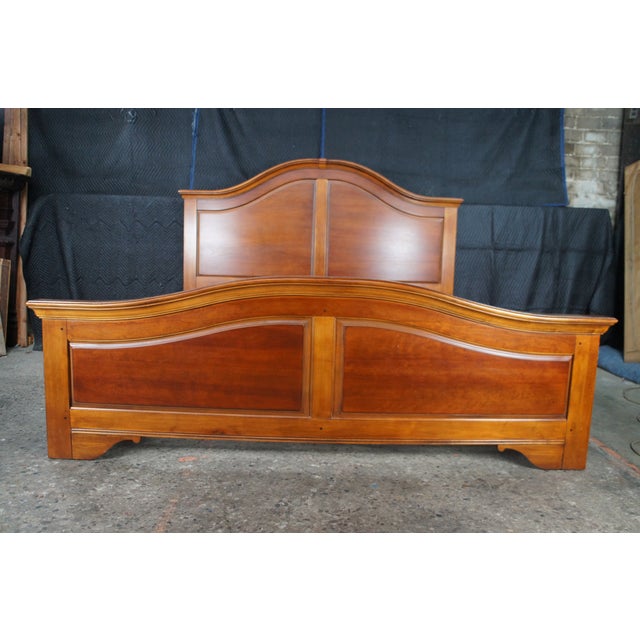 Lexington Furniture Late 20th Century Lexington French Louis Philippe Style Paneled Cherry Arched King Size Bed For Sale - Image 4 of 15