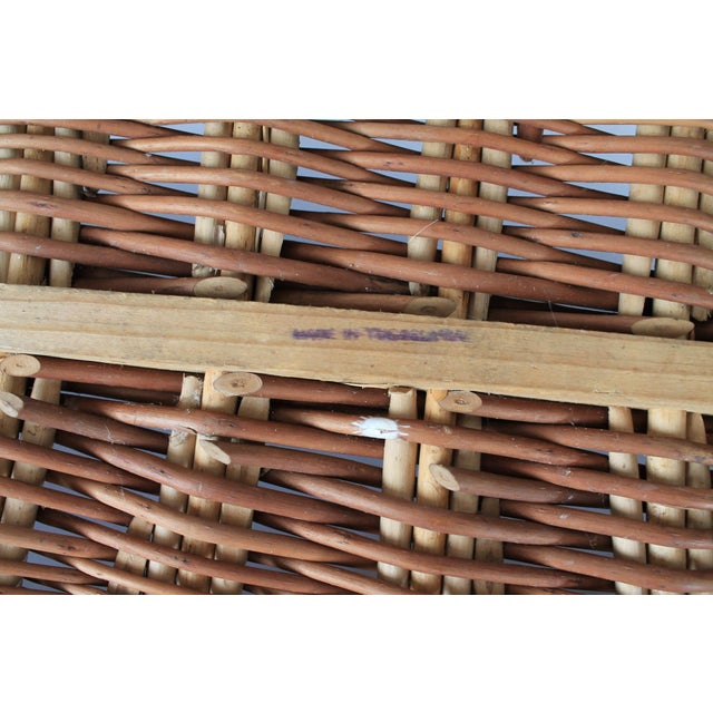 Vintage Woven Wicker Laundry Basket For Sale - Image 11 of 12