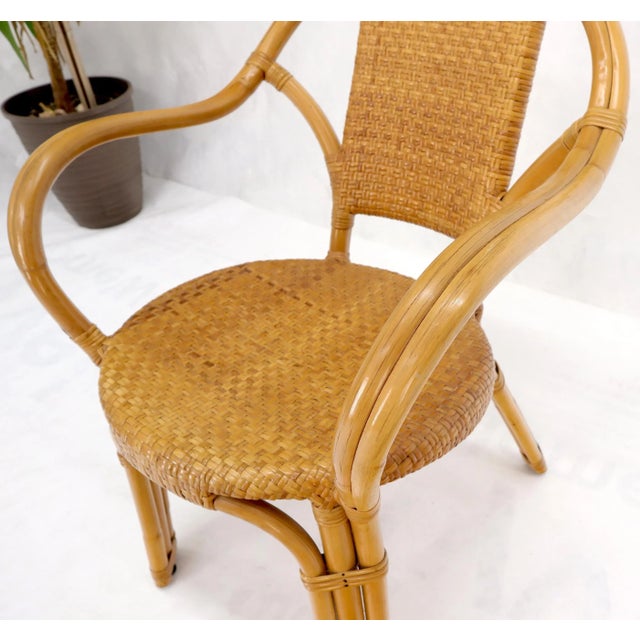 Franco Albini Bendt bamboo rattan desk arm chair For Sale - Image 4 of 13
