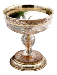 Cup in Cut Crystal with Silver Structure