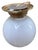 1920s White Cased Glass Ball Fixture on Old Brass Holder For Sale - Image 4 of 5