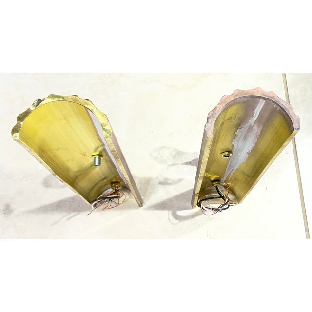 Bronze One of a Kind Pair of Joseph Malekan Repurposed Solid Bronze Sconces For Sale - Image 8 of 16