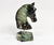 Gemstone Emerald Gemstone Horse Bust Statue Emerald Nose Hand Carved Sculpture For Sale - Image 7 of 15