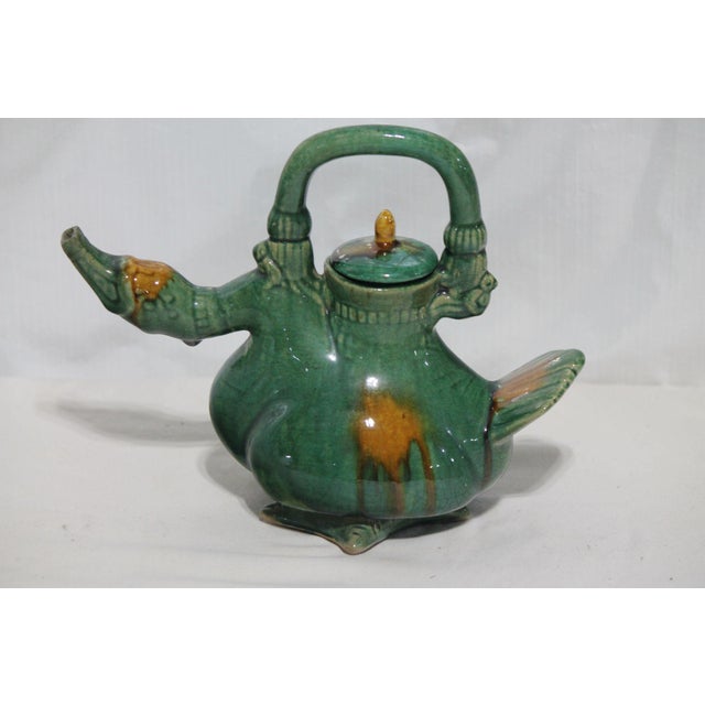Antique Chinese Majolica Duck Teapot For Sale - Image 4 of 9