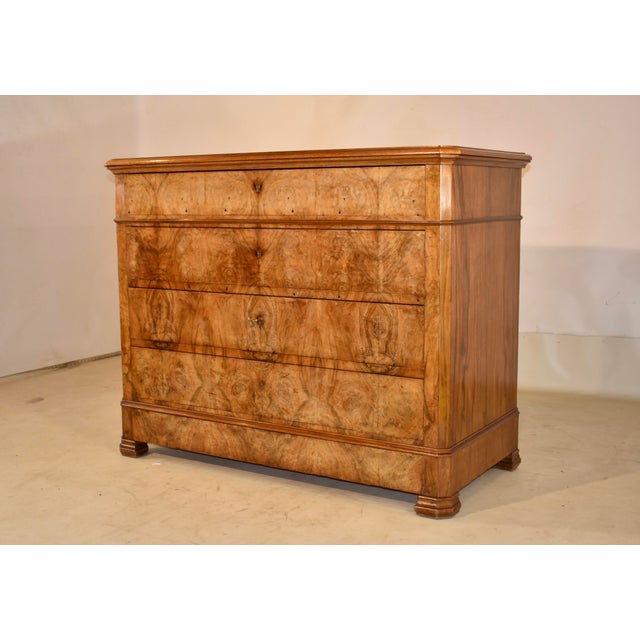 19th Century Burl Walnut Commode From France For Sale - Image 4 of 14