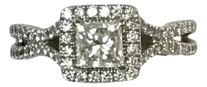 14k White Gold Diamond Engagement Ring With Sapphires Vera Wang Love Collection