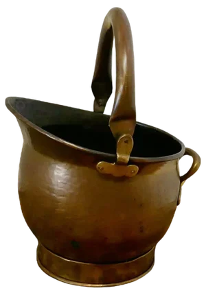 Antique Brass Helmet Coal Scuttle, 1890