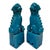 Ceramic Vintage Chinese Porcelain Turquoise Foo Dog Figurines - A Pair For Sale - Image 7 of 9