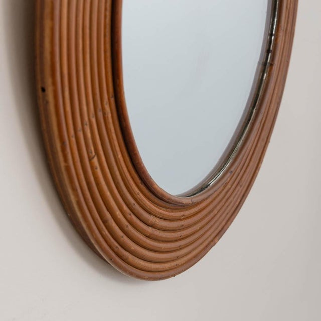 1960s French Circular Rattan Mirror For Sale In Los Angeles - Image 6 of 10