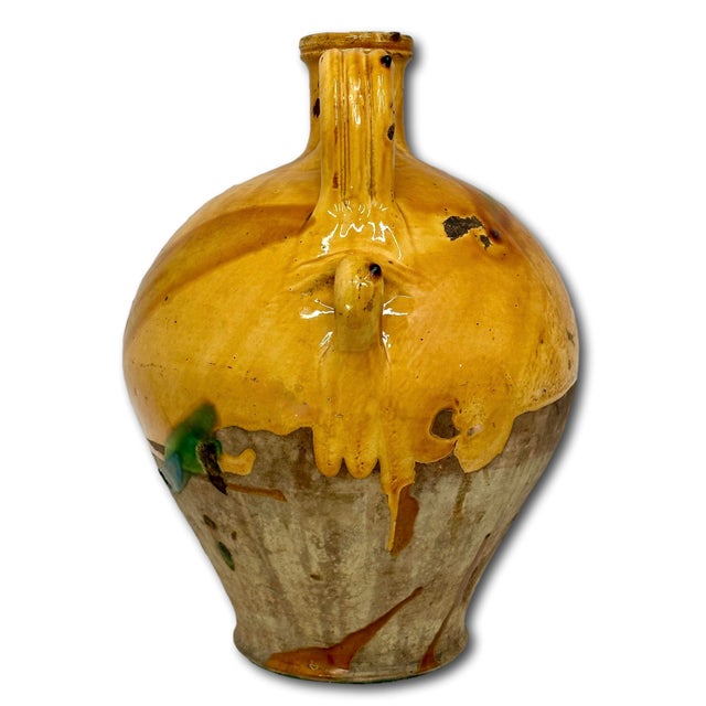 Outstanding Very Large Size Antique Country French Pottery Water Jug With Stunning Glaze - Approx 18 Inches Tall For Sale - Image 15 of 18