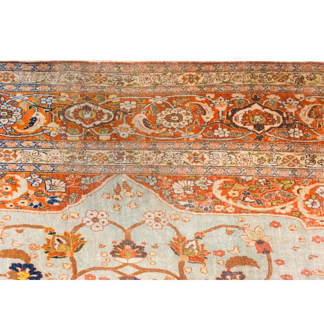 Burnt Orange Early 20th Century Persian Hadji Jallili Tabriz Rug For Sale - Image 8 of 15