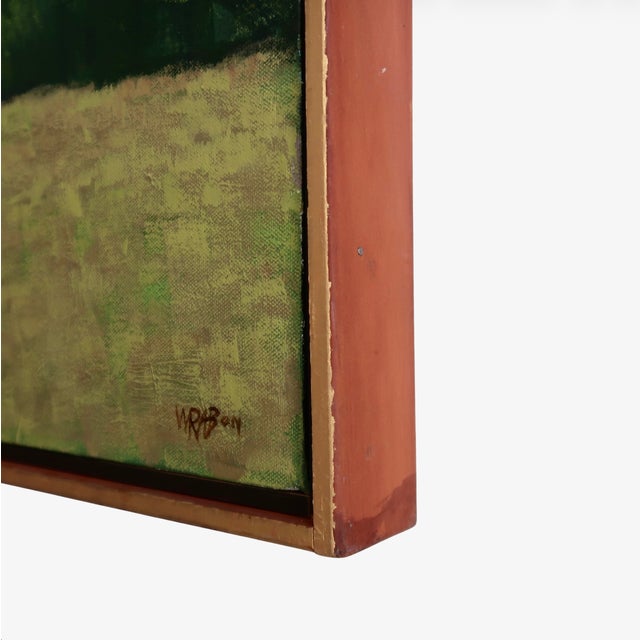 Late 20th Century Original Impressionist Oil Painting by William Rabon of Oklahoma Pastoral Landscape Scene Framed Mid-Century For Sale - Image 14 of 15