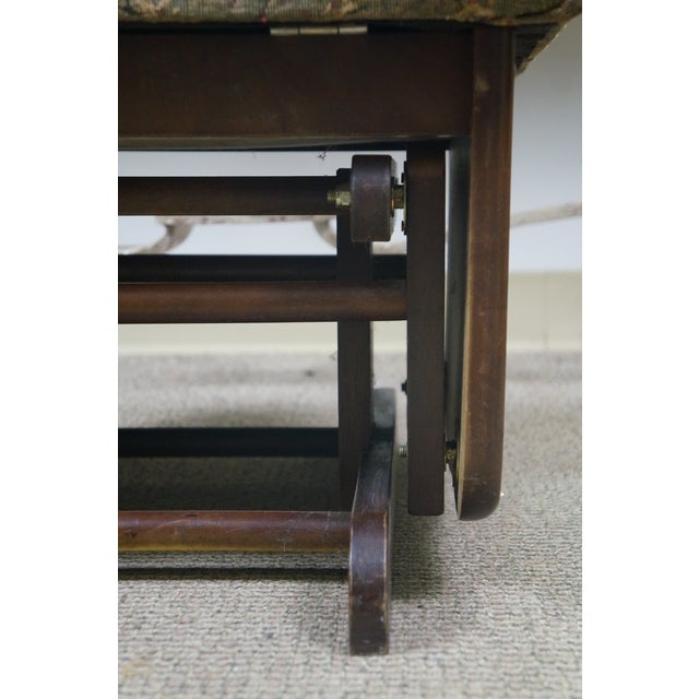 Wood Vintage Oak Gliding Rocking Footstool Foot Rest Storage Ottoman 20" For Sale - Image 7 of 18