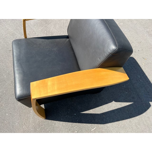 1980s Pair of 1980s Max Lounge Chairs Attributed to Mark Müller for Nienkämper, Black Leather For Sale - Image 5 of 11