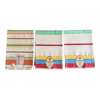 Vintage Large Czech Heavy Cotten Linen Dish Towels, Set of 3 For Sale
