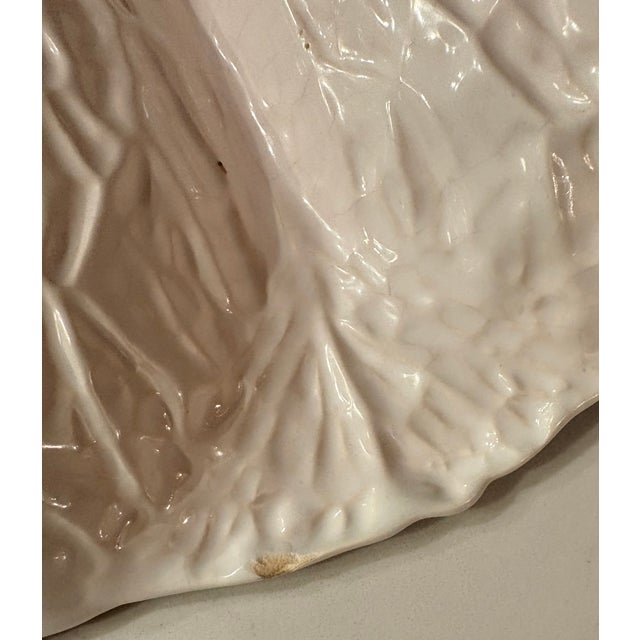Late 20th Century White Cabbage Ware Divided Serving Dish For Sale - Image 11 of 12