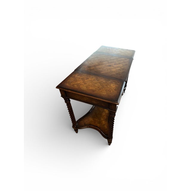 Vintage Bombay Company Parquetry Game Table For Sale - Image 10 of 11