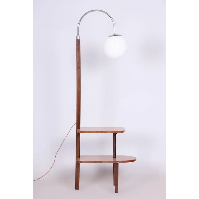 Czech Art Deco Floor Lamp in Walnut attributed to Jindřich Halabala for Up Závody, 1930s For Sale - Image 9 of 12