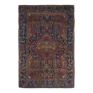 Late 18th Century Antique Mohtasham Kashan Rug 4'4'' X 6'6'' For Sale