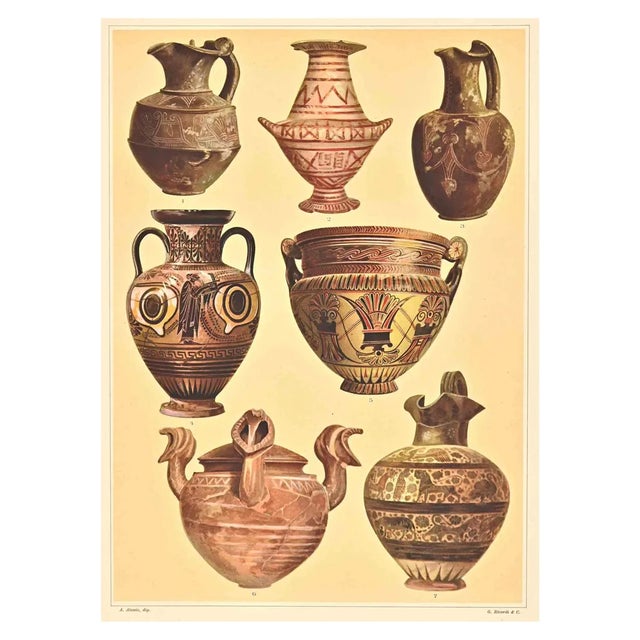 A. Alessio, Decorative Motifs: Italic, Chromolithograph, Early 20th Century For Sale