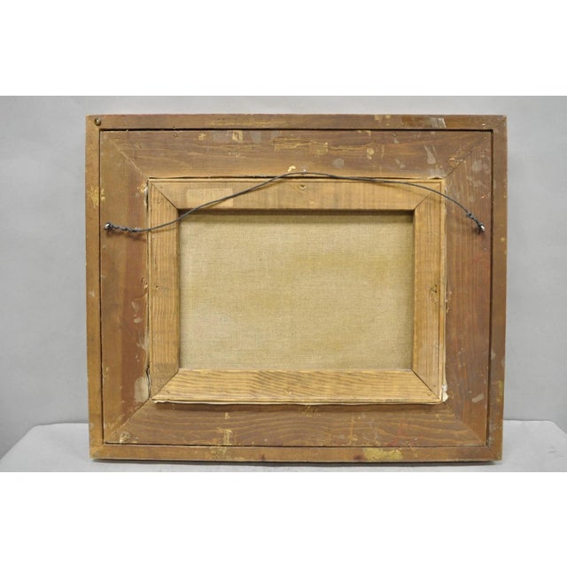 Vintage Traditional Oil on Canvas Wood Frame "Duck Family" Art Signed Borofsky For Sale - Image 10 of 12