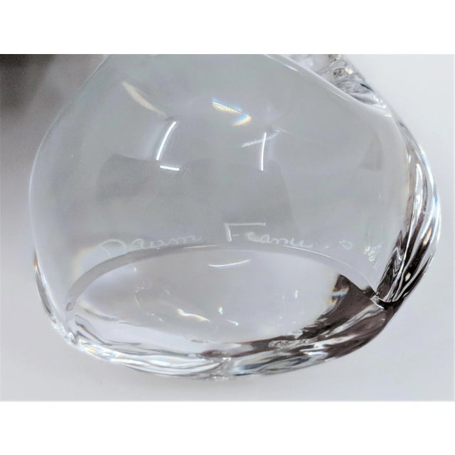 Daum of France Owl Head Glass Crystal Paperweight For Sale - Image 11 of 12